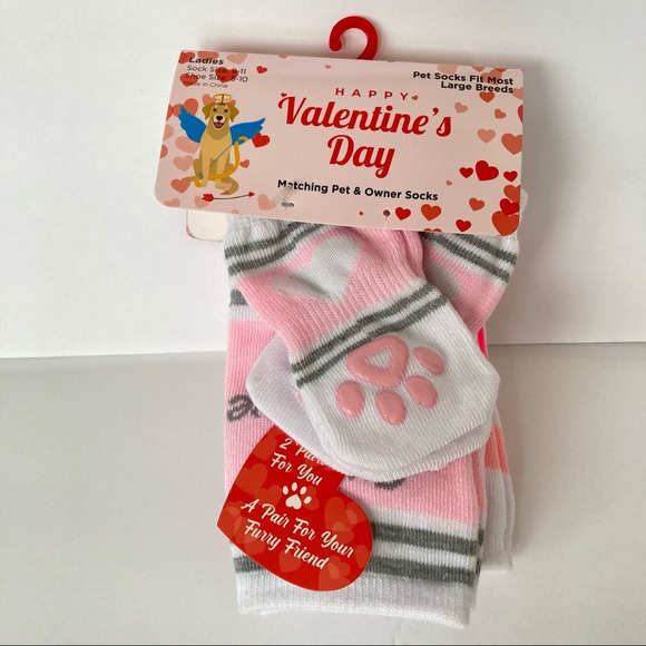 NWT | Matching Dog & Owner Socks Pink/white - Picture 5 of 5